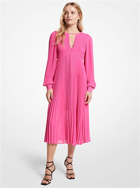 michael kors pleated georgette midi dress|pleated georgette midi dress.